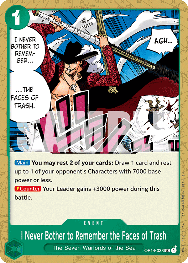 I Never Bother to Remember the Faces of Trash OP14-038@en